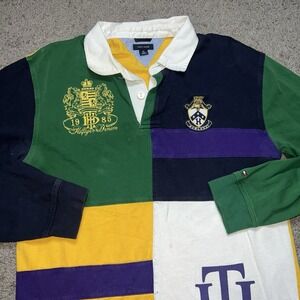 Tommy Hilfiger Y2K Gorpcore Men's Rugby Shirt Long Sleeve Small Vintage 2000s